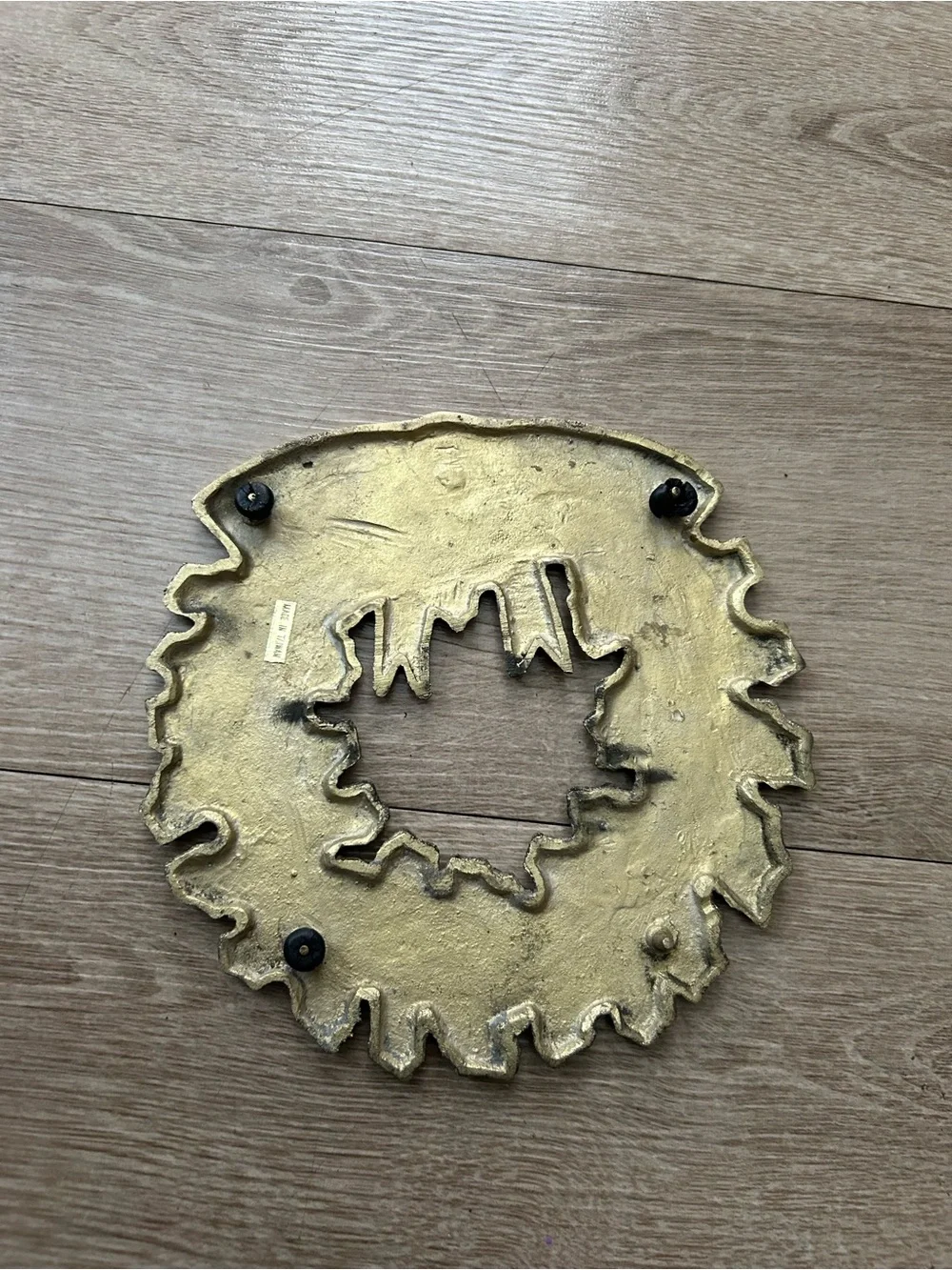 Vintage Brass Holiday Wreath Trivet